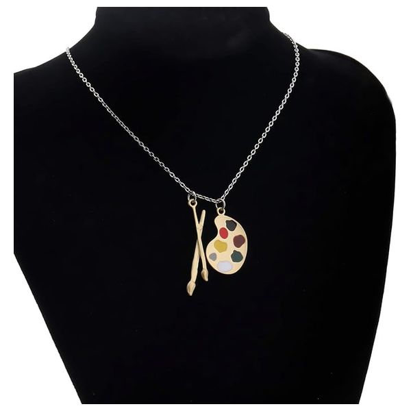  ColorCraft Palette & Brush Necklace Gold 