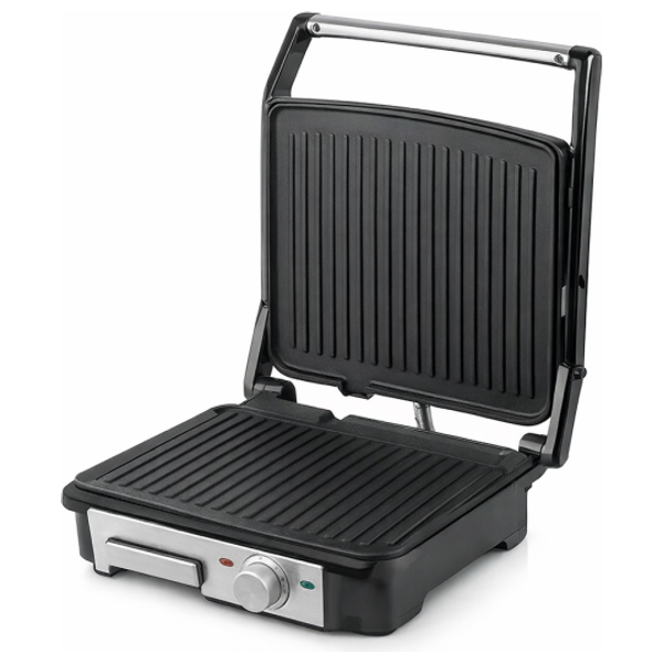  Silver Claas Electric Contact Grill - Practical design for sandwiches, meats, and chicken - Fast heating and strong performance - Silver 