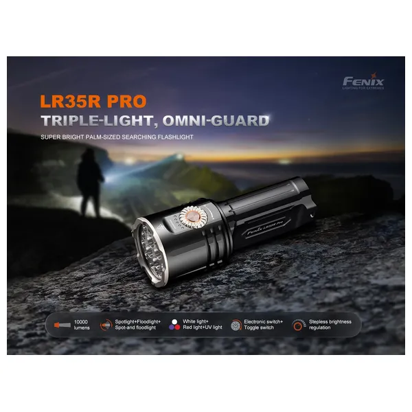  مصباح يدوي فينكس لايت - LR35R Pro - اسود 