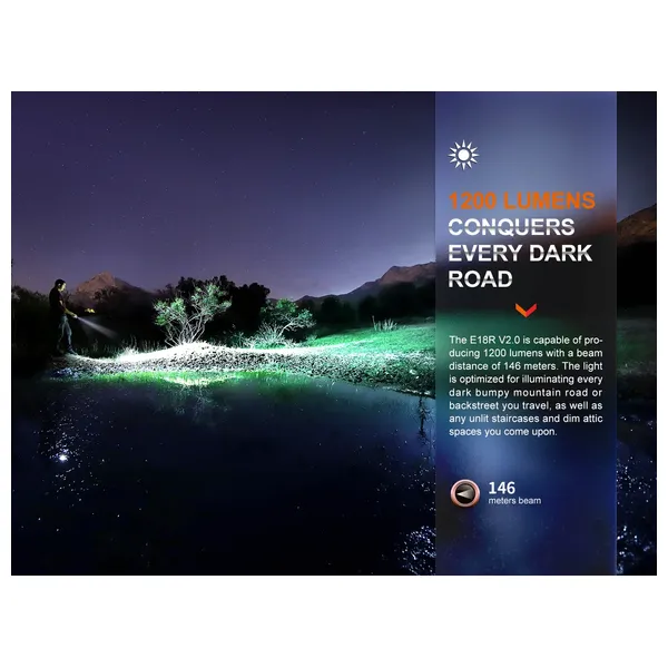  Fenix light E18R - Flashlight - Black 