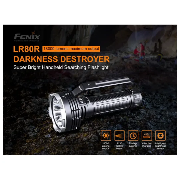  Fenix light LR80R - Flashlight - Black 