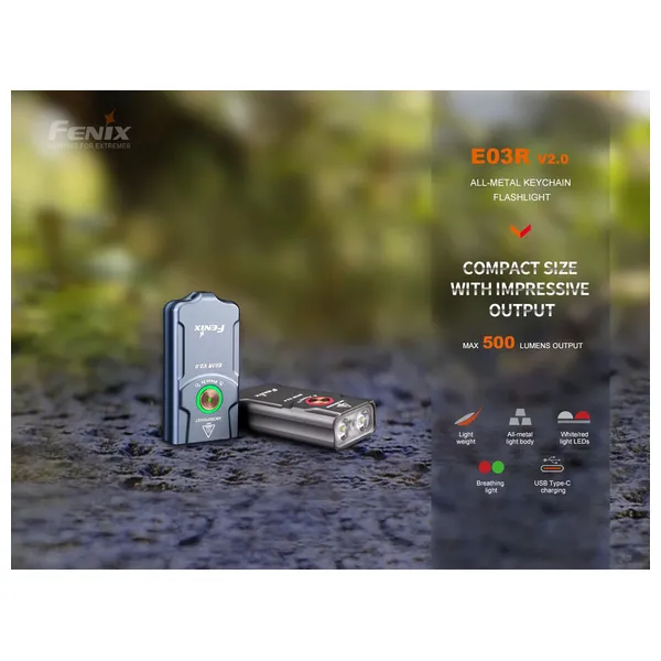  Fenix light E03R v2 - Flashlight - Grey 