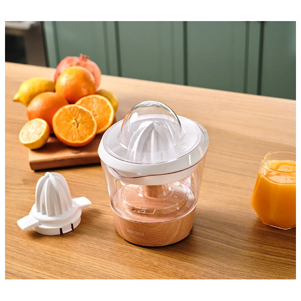 عصارة حمضيات خشبية منقوشة كاراكا - 40 واط - خشب