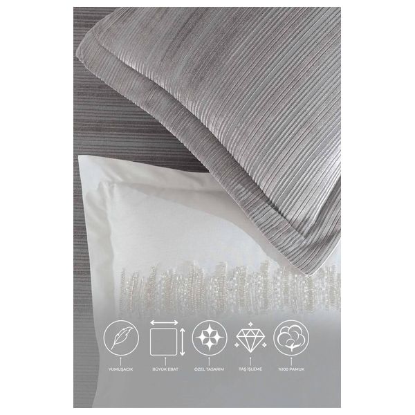  ايلارت طقم لحاف مزدوج 260×270 سم - 10 قطع - سلفر 