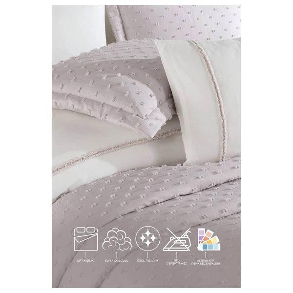  ايلارت طقم لحاف مزدوج 250×260 سم - 7 قطع - وردي 