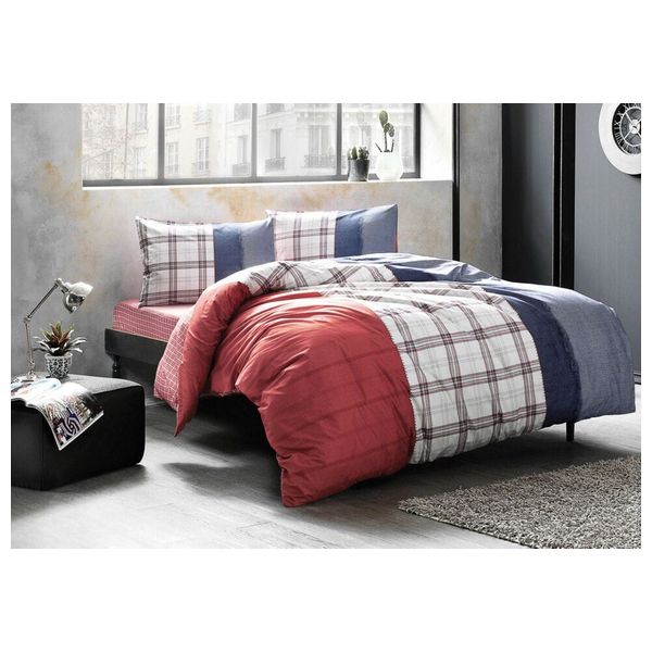  Taj Comforter Set, Double , 200×100cm - 3 Piece - Blue 