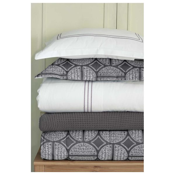  ايلارت طقم لحاف مزدوج 260×240 سم - 10 قطع - رمادي 