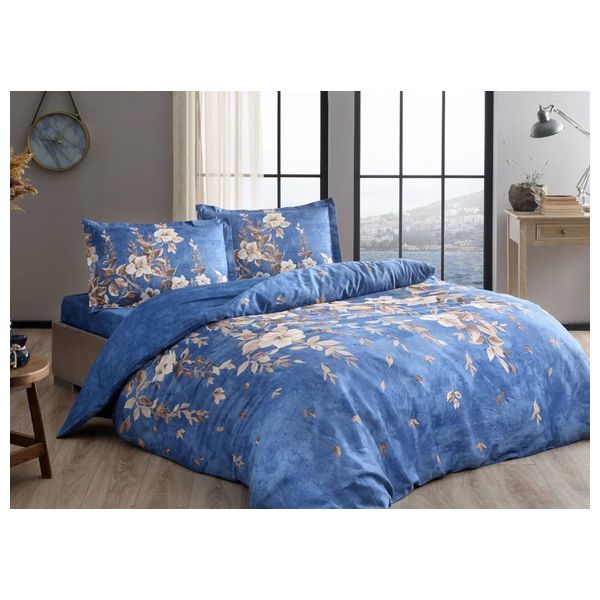  رافدان تاج طقم لحاف مزدوج 260×240 سم - 4 قطع - ازرق 