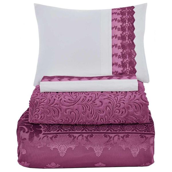  ايلارت طقم لحاف مزدوج 260 × 240 سم - 10 قطعة - ماروني 