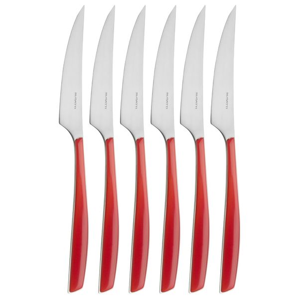  Bugatti Cutleries GL3U-02106 - Glamour Desert Knife Set - Red 