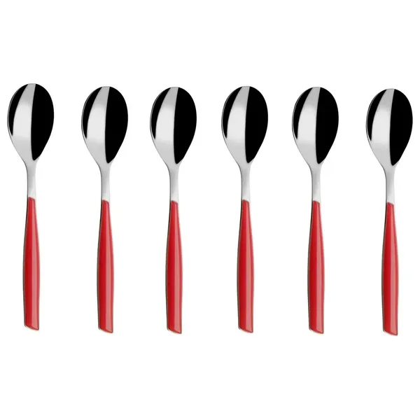  Bugatti Cutleries GL3U-02108 - Glamour Moka Spoon Set - Red 
