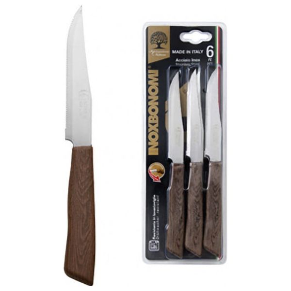  طقم سكاكين شرائح اللحم من إينوكس بونومي - BV62006 - بني 