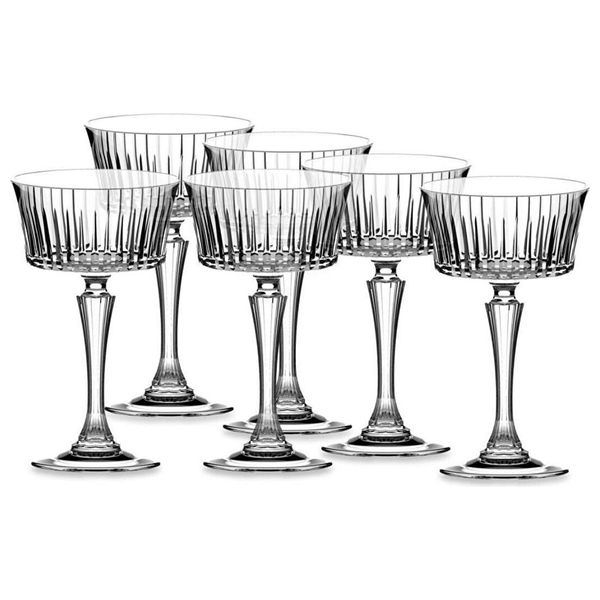  سيت كأس زجاجي تايمليس كريستال آر سي آر كريستالز - 6 قطع - شفاف 