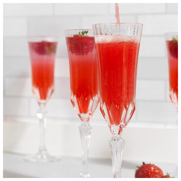  سيت كأس زجاجي كريستال فلوت آر سي آر كريستالز - 6 قطع - شفاف 