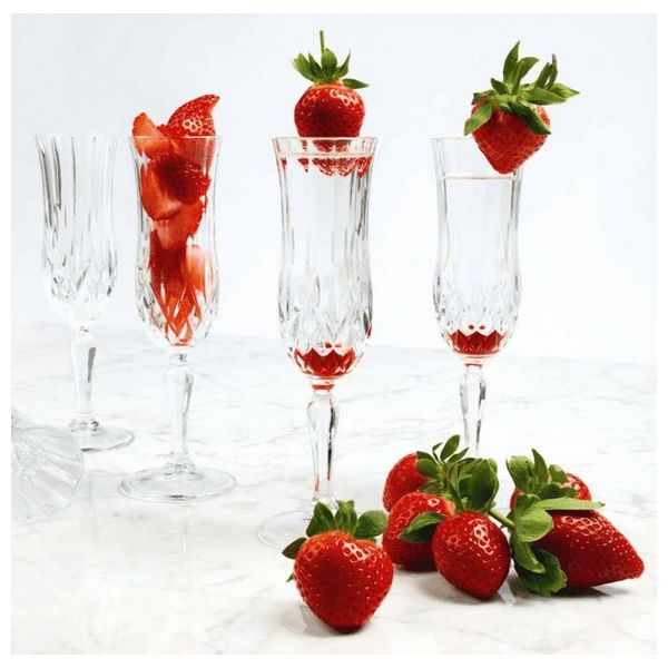  سيت قدح زجاج كريستال اوبرا آر سي آر كريستالز - 6 قطع - شفاف 