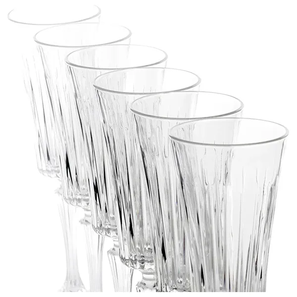  سيت قدح زجاجي تايمليس فلوت كلوبليت آر سي آر كريستالز - 6 قطع - شفاف 