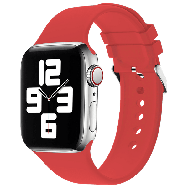  Green Lion Silicone Band with Buckle Watch Strap - For Apple Watch 42/44/45MM - High-quality, durable silicone material - Red 