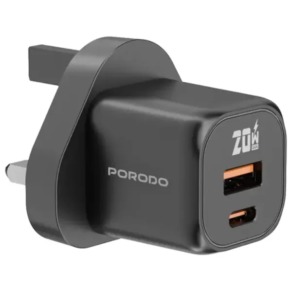  Porodo 5 in 1 Travel Charging Kit - 20000mAh Power Bank - 4 in 1 Cable - MagSafe Car Support - Gray 