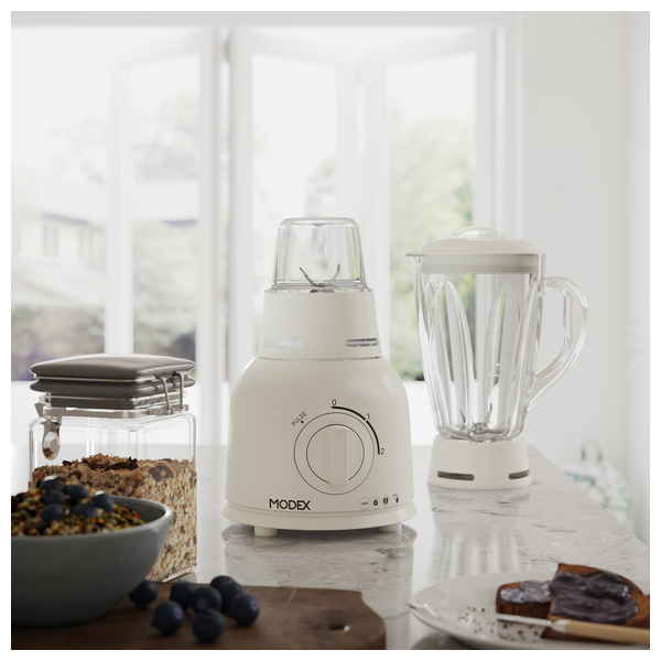 خلاط مع محضرة طعام مودكس - 500 واط - 1.5 لتر - BL410 - كريمي