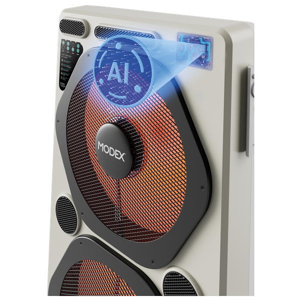  مدفأة كاربون ذكية مودكس - نظام ذكاء اصطناعي - 2000 واط -  ابيض تيتانيوم 