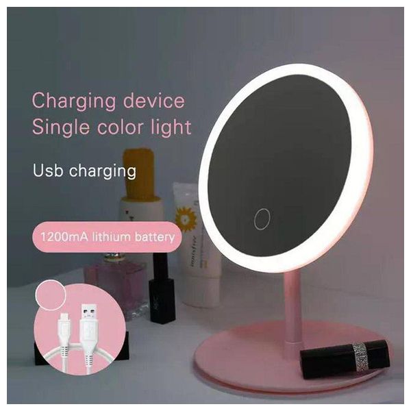 أوبتيما مرآة مكياج LED محمولة بإضاءة - وردي 