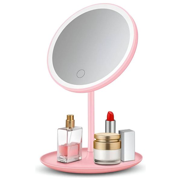  أوبتيما مرآة مكياج LED محمولة بإضاءة - وردي 