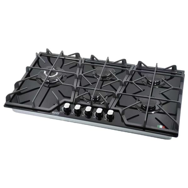 Regency 9071 - Built-In Gas Cooker - 90 cm Black - Glass