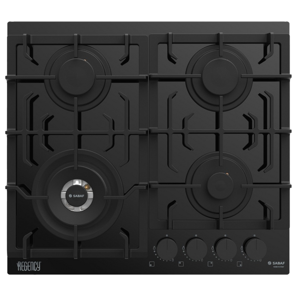  طباخ غازي مدمج ريجنسي - 60 سم - شعلات إيطالية عالية الجودة - أسود 