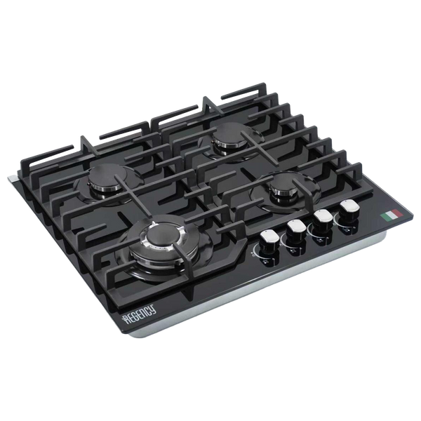 Regency 6095 - Built-In Gas Cookers - 60 cm - 4 Burner - Black Glass