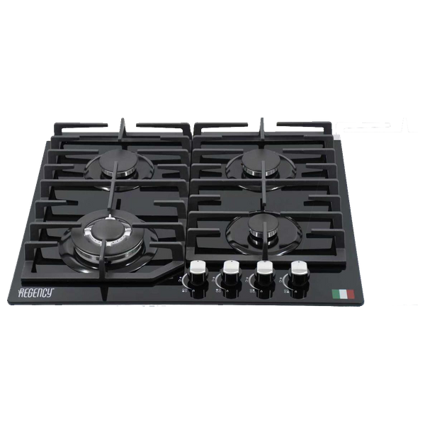 Regency 6095 - Built-In Gas Cookers - 60 cm - 4 Burner - Black Glass