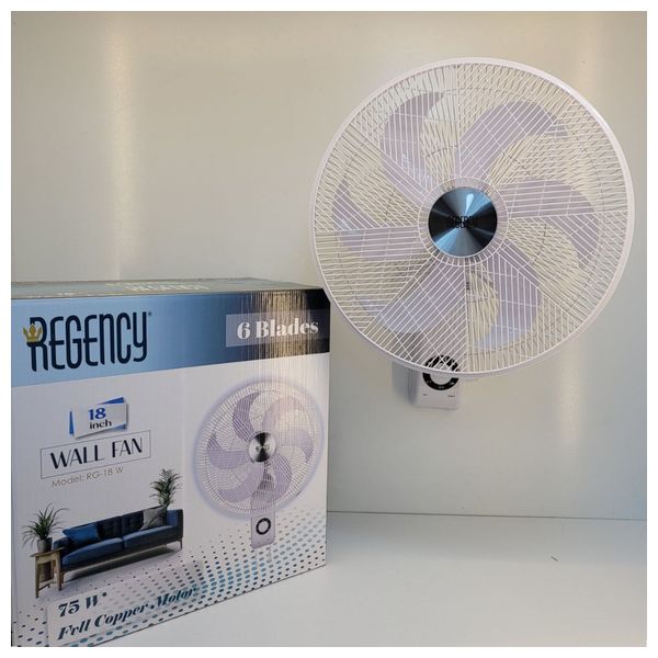  ريجنسي مروحة جدارية - 18 انج - 75 واط - RG-18W - ابيض 