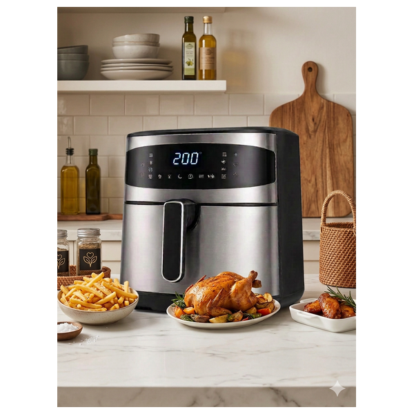  ريجنسي قلاية هوائية - 8 لتر- 2000 واط - RG-8080 - ستانلس ستيل 