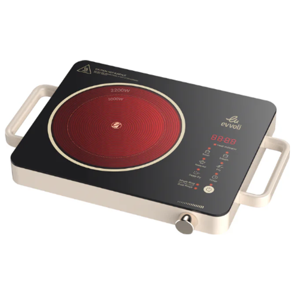  Evvoli EVKA-CH105C - Electric Ceramic Cooker -  1 Flame - 2200 W - Black 