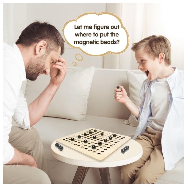 مجموعة شطرنج مغناطيسية خشبية تفاعلية للأطفال - 20 قطعة 