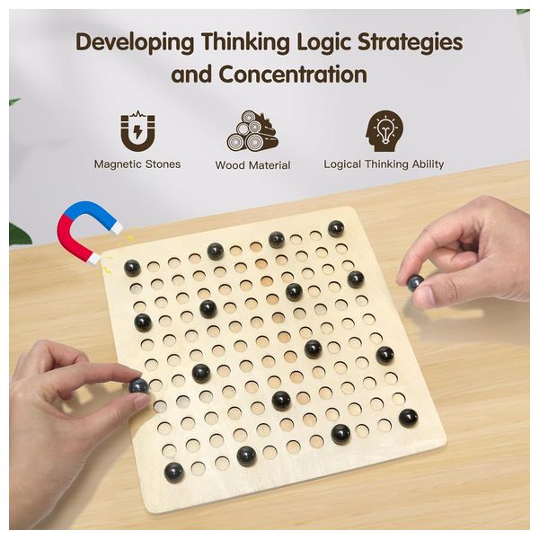  مجموعة شطرنج مغناطيسية خشبية تفاعلية للأطفال - 20 قطعة 