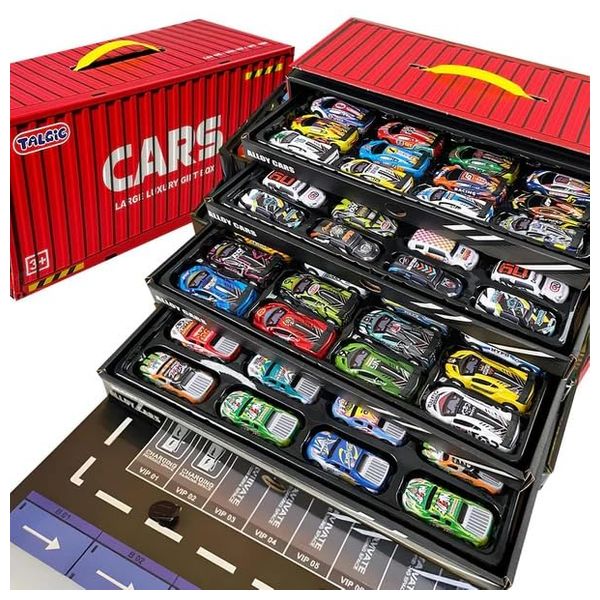  مجموعة سيارات مع مرآب متعدد الطوابق للأطفال - 48 قطعة 