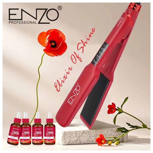  انزو مكواة تمليس الشعر الاحترافية - EN-5191K - احمر 