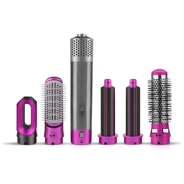  انزو نظام تصفيف الشعر الاحترافي 5 في 1 - طقم مصفف شعر بالهواء الساخن - EN-6206 - سلفر 