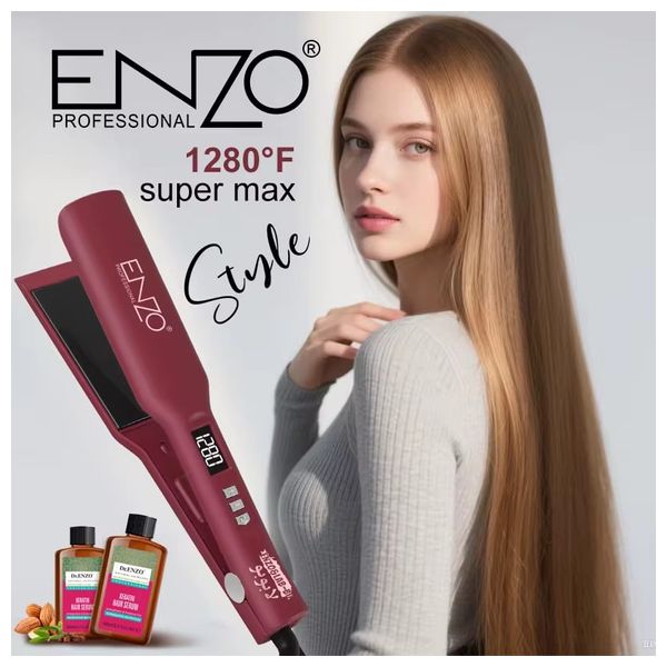  انزو مكواة تمليس الشعر الاحترافية - EN-5191K - احمر 
