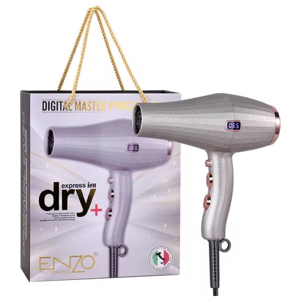  انزو مجفف الشعر الاحترافي - شاشة LCD رقمية - EN-6050 - تيتانيوم أخضر 