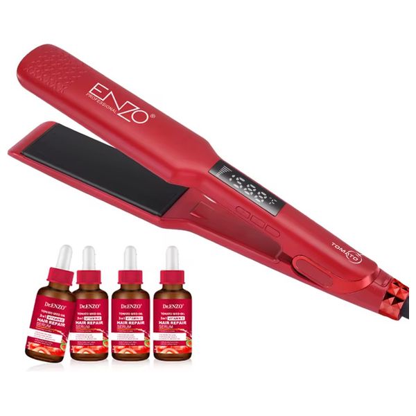  انزو مكواة تمليس الشعر الاحترافية - EN-5191K - احمر 