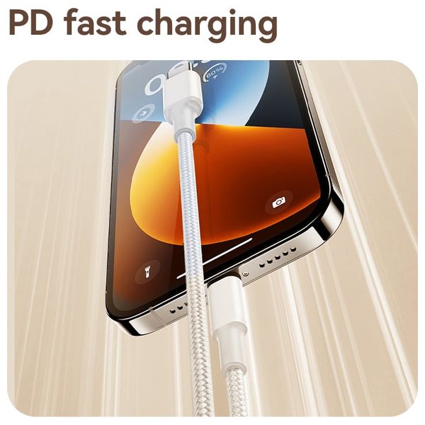  Deli - USB-C to USB-C Cable - 2m - 100W - White 