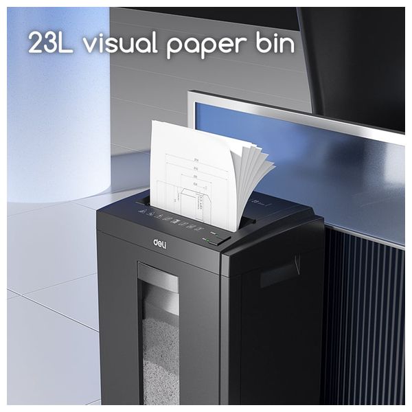  Deli ET054 - Paper Shredder - 23 L - Continuous Shredding 10 Minutes - Black 