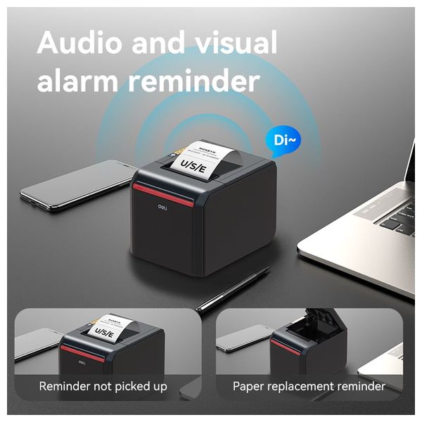 طابعة فواتير حرارية ديلي - ES302 - يو اس بي - بدقة 600x600 dpi - اسود