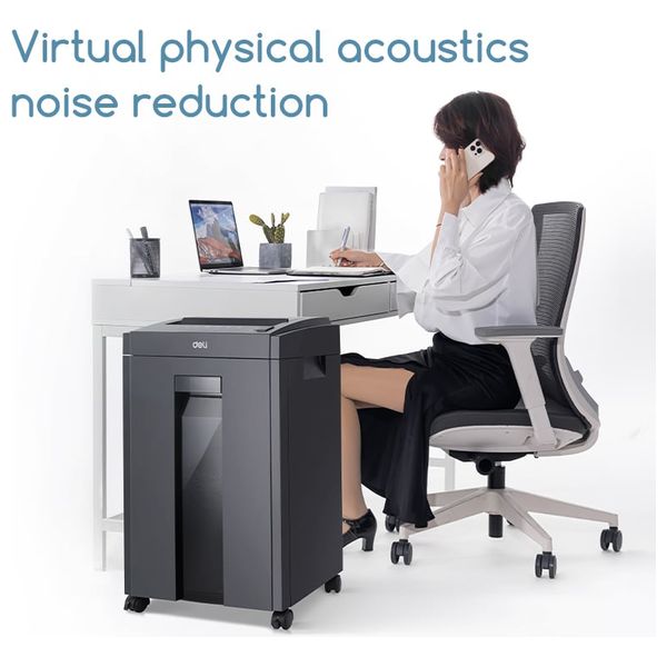  Deli ET054 - Paper Shredder - 23 L - Continuous Shredding 10 Minutes - Black 