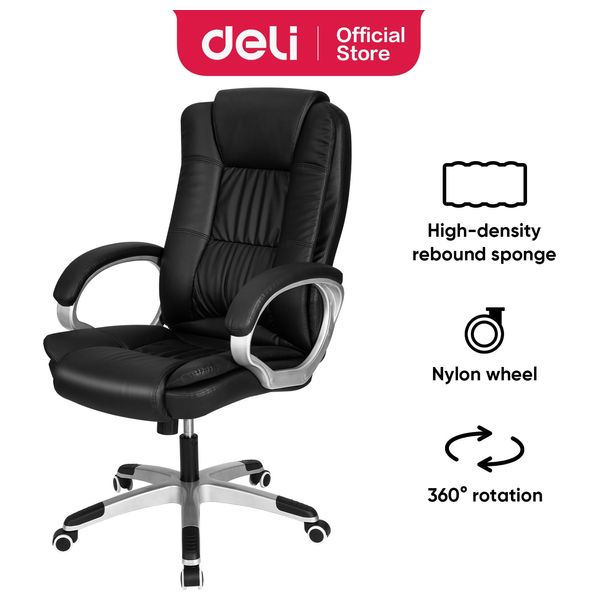  كرسي مكتب مريح بمسند ظهر قابل للإمالة من ديلي - E4524 - اسفنج عالي الكثافة - مساند ذراع وجلد 