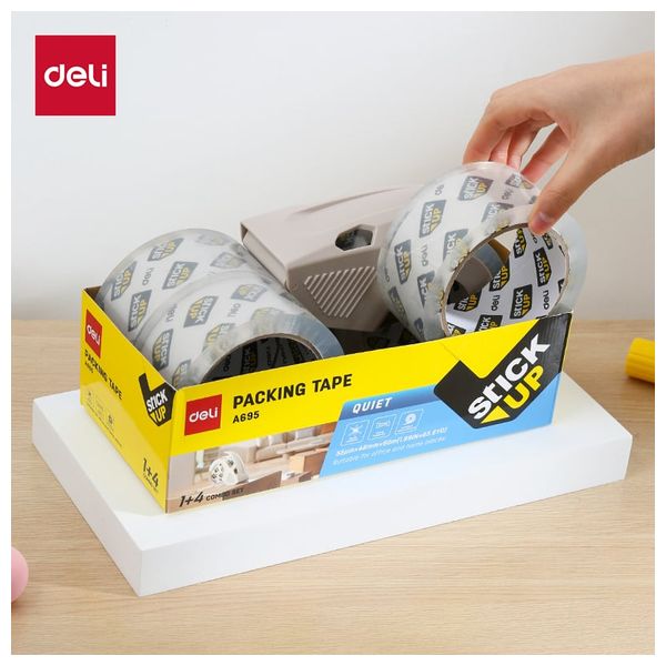  Deli AE695 - Packaging Tape Set - 48 mm × 60 m - Cutter - Transparent 