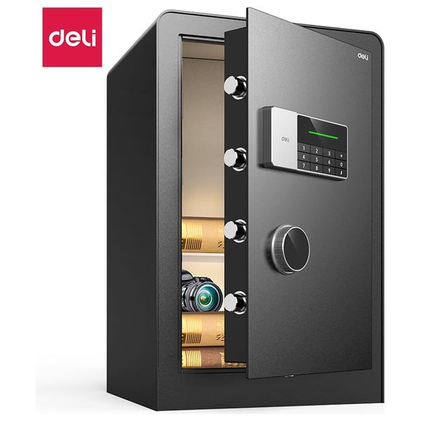  Deli T552 - Security Safe with Key & Digital PIN - 60×38×36 cm - Black 