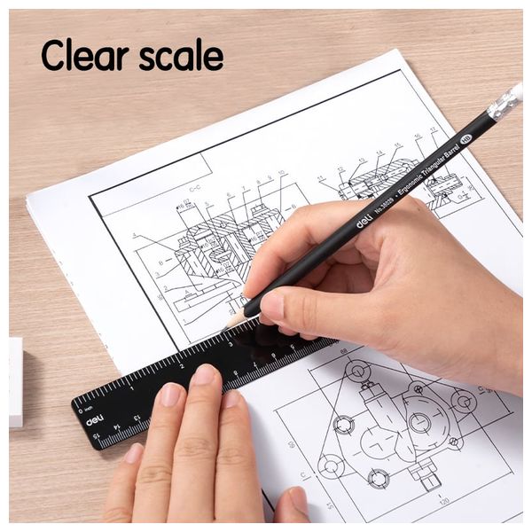  Deli E38252A Desk Organizer - 7 Compartments - Black - 260x103x150mm 