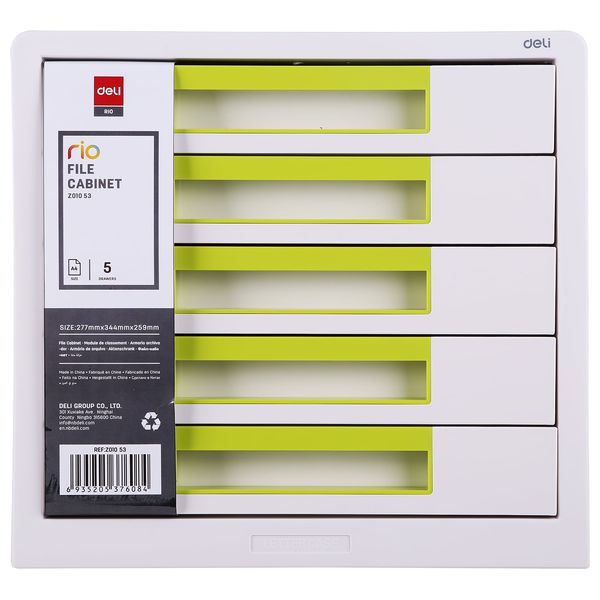  Deli Rio EZ01053 - Desktop File Organizer - 5 Drawer - Green 